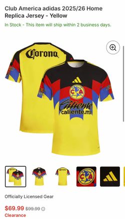 Club America adidas 2025/26 Home Replica Jersey - Yellow