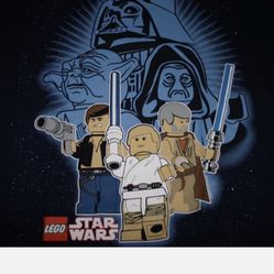 BOYS LEGO STAR WARS HAN SOLO LUKE YODA VADER SHIRT RLSCE21 BLUE YOUTH LARGE NEW