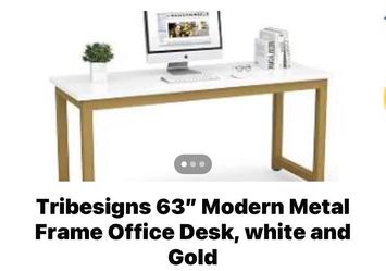 Metal framed office desk