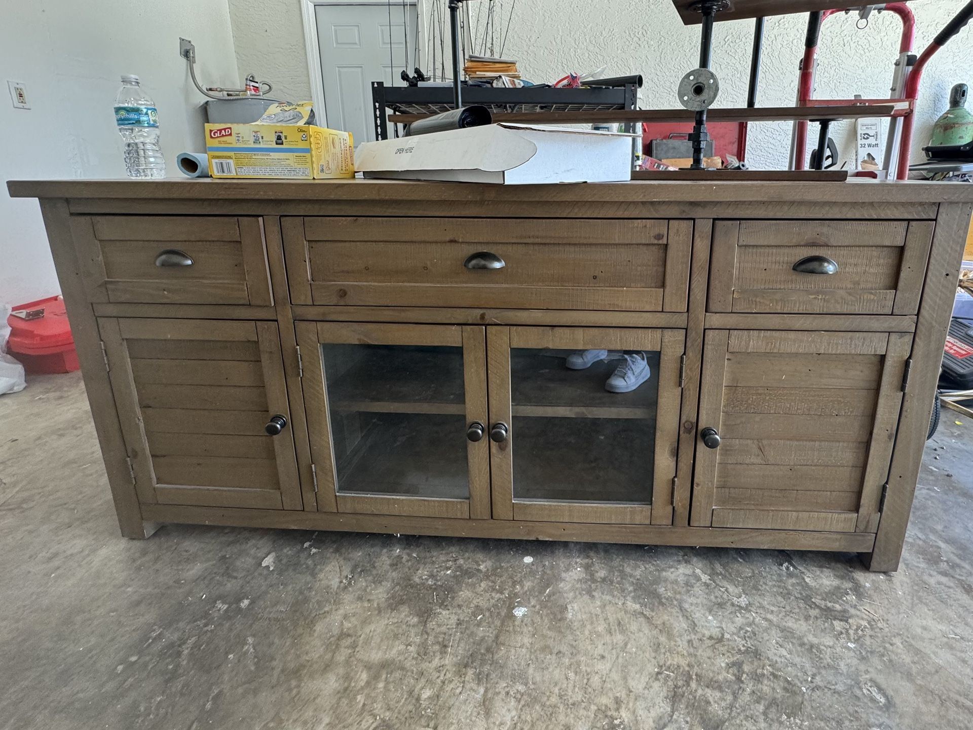 TV Stand, Wall Clock, Farmhouse Ceiling Fan