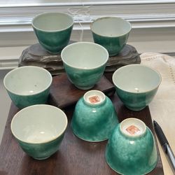 8 Antique Chinese Porcelain Tea Cups