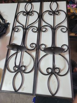 Wrought iron candle scones