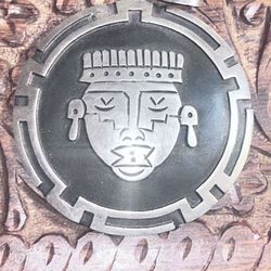 Vintage large sterling silver Navajo pendant