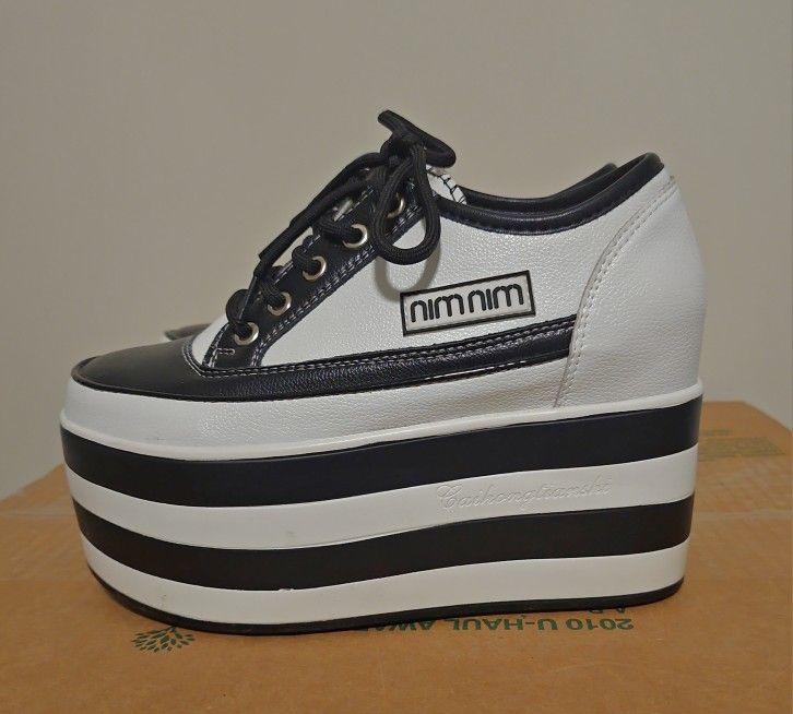 12cm Genuine Leather Women Shoes Platform Wedge Sneakers Chunky Hidden Heel High Women Casual Shoes Spring Winter Loafers