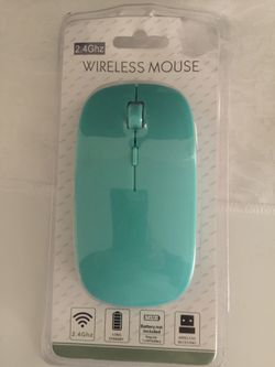 2.4ghz USB Wireless Optical Mouse Slim Blue, for laptop & desktop & two iPhone 6 case