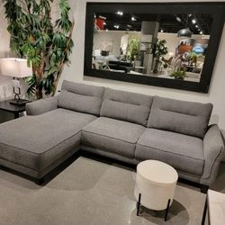 Grey Sectional Sofa Boucle Modern Firm Seating  New