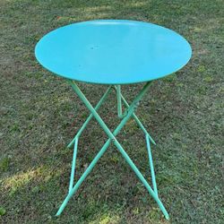Indoor Outdoor Metal Round Folding Table Patio Porch Garden Yard