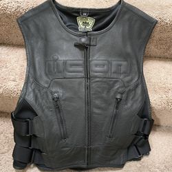 Icon Leather Vest Almost New Condition 