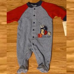 New Carter's Baby Boy Size 3 Month Footie Sports Pajamas