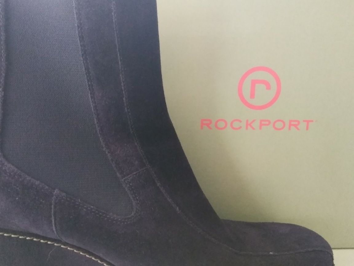Rockport Purple Wedge Suede Boots Size 8