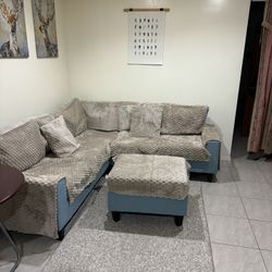 L Shape Couch With ottoman (covers Included)