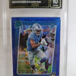 2021 Donruss Optic Amon-Ra St. Brown Blue Scope Rated Rookie Gem Mint 10