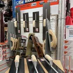 KRAFT 18" x 5" Round Front/Square Back Blue Steel Cement Trowel with Camel Back Wood Handle $59 EACH