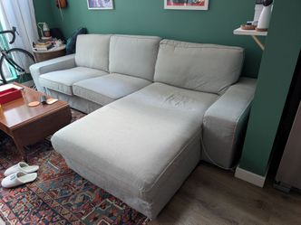Grey sofa with chaise