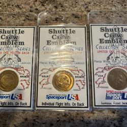 NASA Space Shuttle Commemorative Coin Lot – Challenger & Columbia (3 Coins)