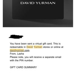 David Yurman Gift Card $500 Value