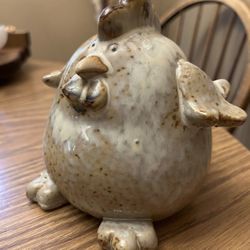 Farmhouse fat chicken hen home decor  5.5" tall Ceramic