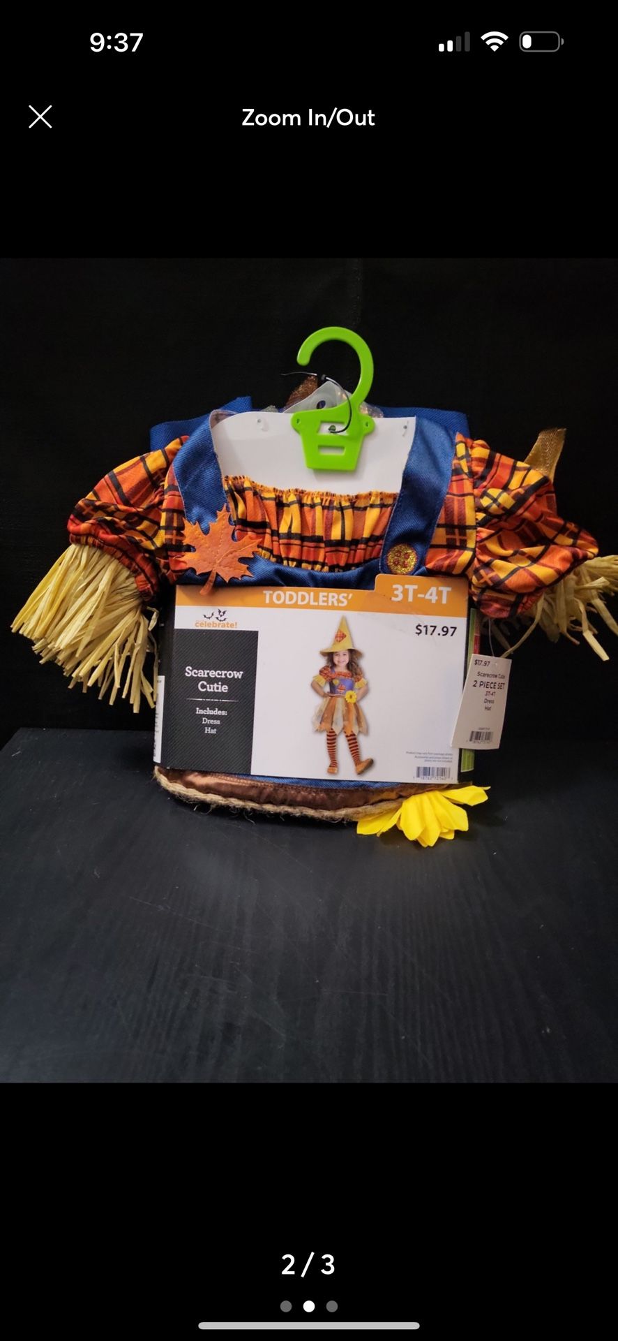 Scarecrow Cutie toddler Costume - Orange and Blue