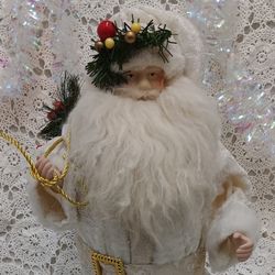 Rare Vintage White Christmas Santa Figurine 