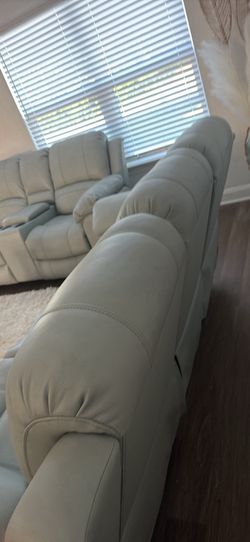 Brand new two-piece leather power living room set