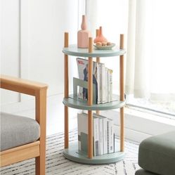 Storage Shelf, 360° Rotating Bookshelf, 3 Tier Bookcase New 