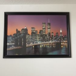 Large framed wall art of New York City