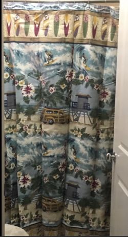 Shower curtain & hooks