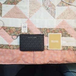 NWT Women's Michael Kors Black Leather Jet Set Wallet 