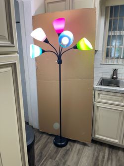 Five Head Multi Color 67” Floor Lamp Used Condition $30 Firm on Price