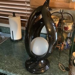 Genuine Harris Lamp of Elegance absolutely flawless.  Ceramic black art deco electric lamp.  Measures approximately 22 1/4”x 9 3/4” base is 8 1/2” A r