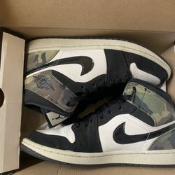 Air Jordan 1 Mid Size 10.5 Camo