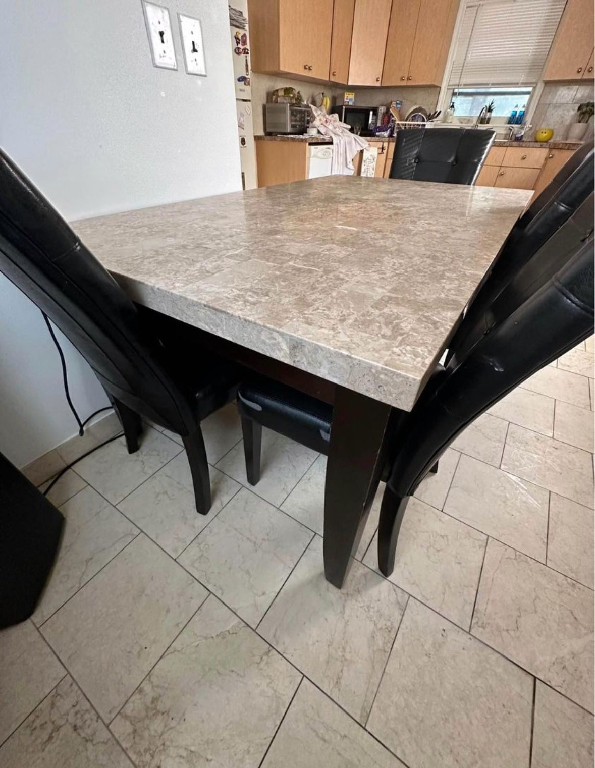 Big kitchen marble dining table