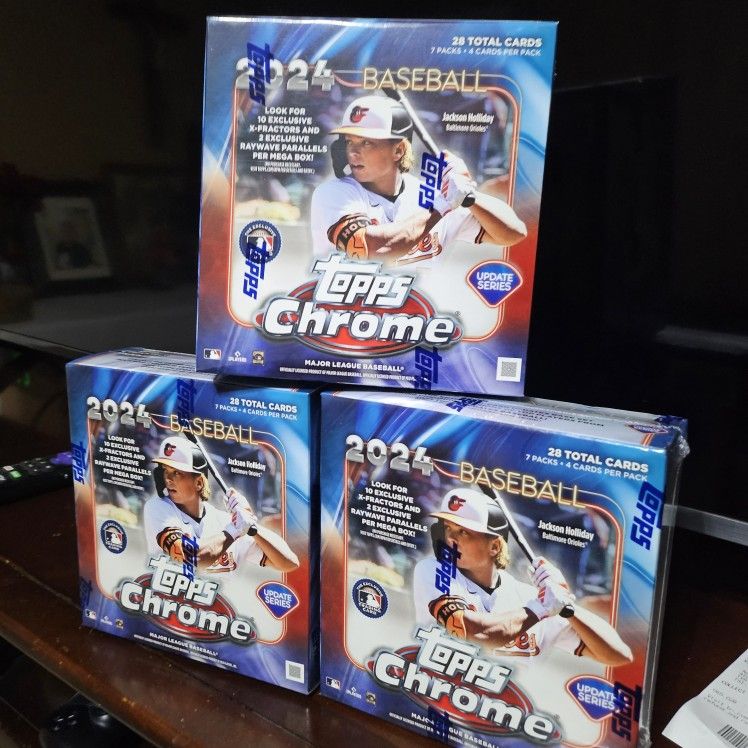 2024 Topps Chrome Baseball Update Series Factory Sealed Mega Box