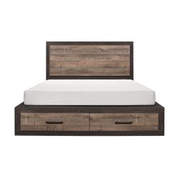Queen Platform Bed with Footboard Storage