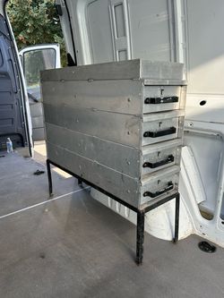 Aluminum 4-Drawer Unit - 12"W x 40"D x 27"H