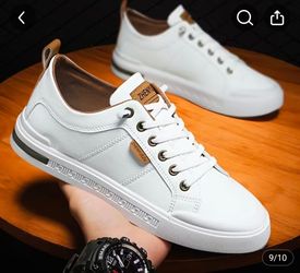 Mens white fashion sneakers new 10.5