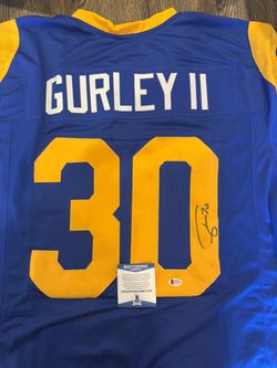 Todd Gurley Signed Custom Los Angeles Rams Jersey Beckett Certified 