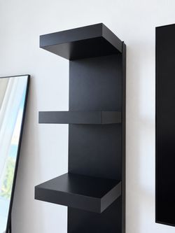 Modern Black Vertical Display Shelf / Tower Bookcase