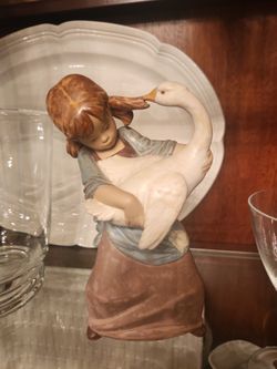 Lladro Girl/duck # 2095 Gres