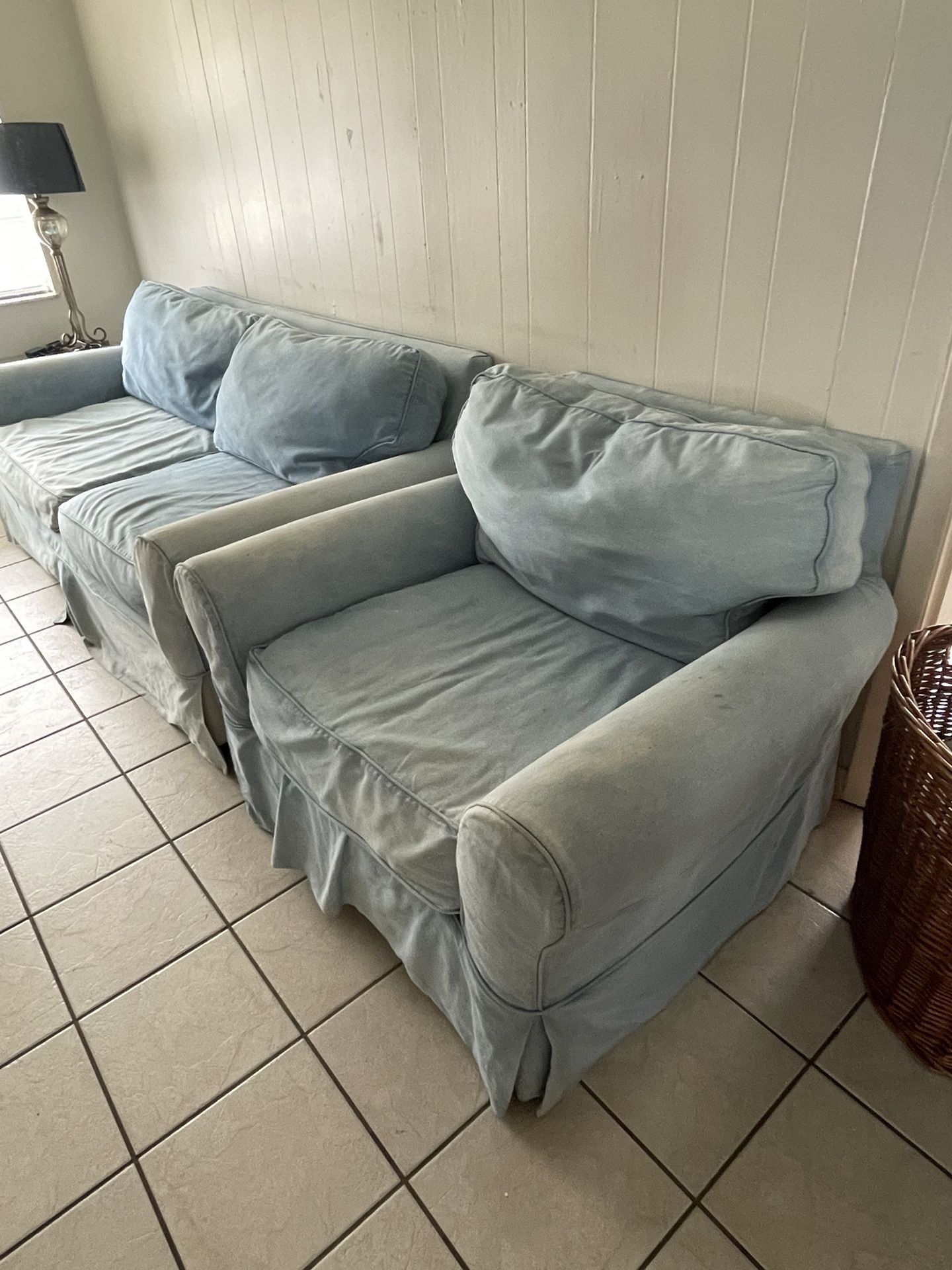 Denim Couch And Chair 