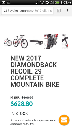 2017 diamondback online recoil 29