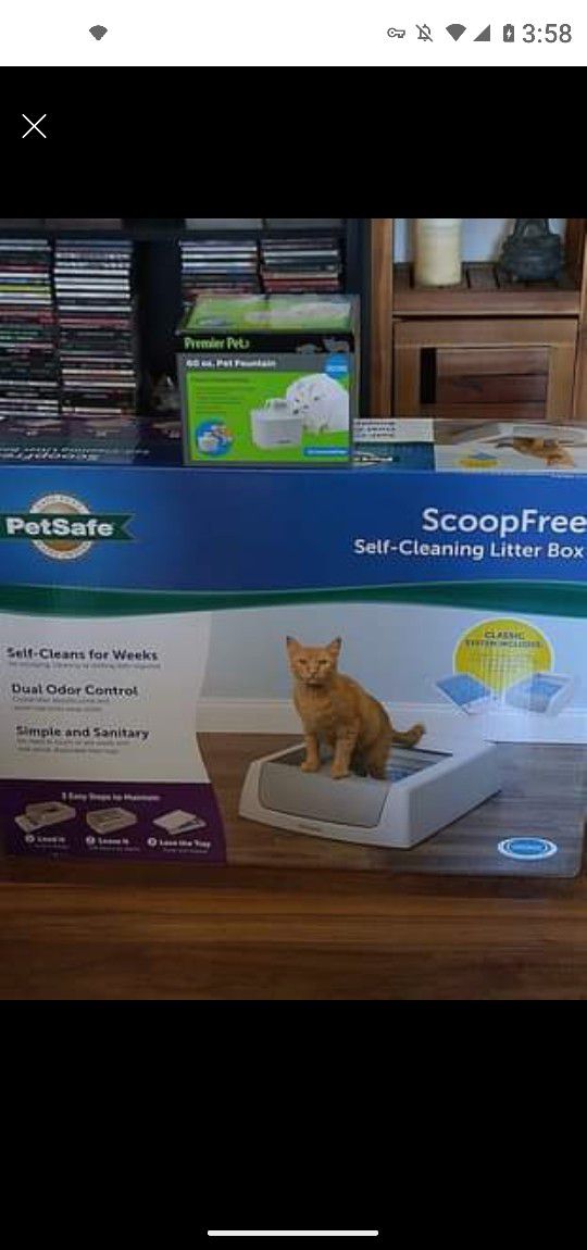 No Scoop Litter Box And Pet Water Fountain