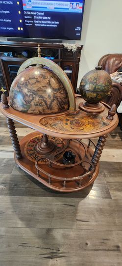 Globe Liquor Cabinet - portable cocktail bar cart / liquor cart
