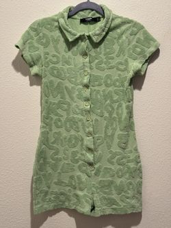 Neon Green Textured Rave Romper