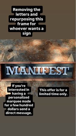 Wooden Marquee Sign Frame with Letters