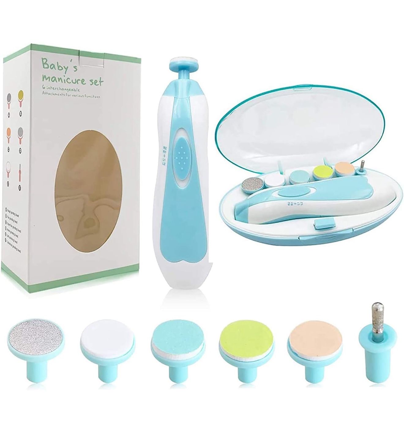 Baby Nail Trimmer File with Light Safe Electric Nail Clippers Kit for Newborn Infant Toddler Kids Toes and Fingernails Care New