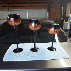 Set of Glass Candle Holders