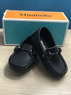 Black toddler loafer shoes size 4