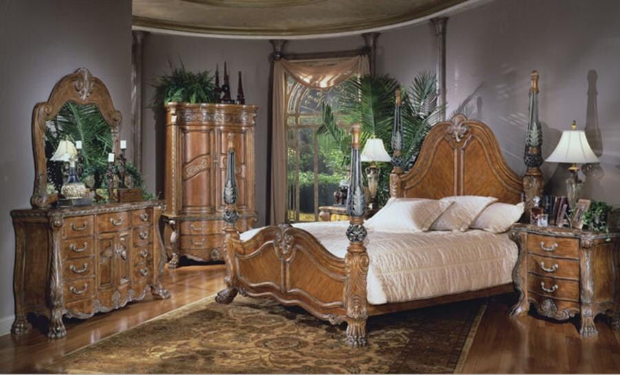 AICO by Michael Amini Eden Paradisio Collection 7PC king size bedroom set