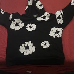 Black denim tears hoodie, medium, designer hoodie